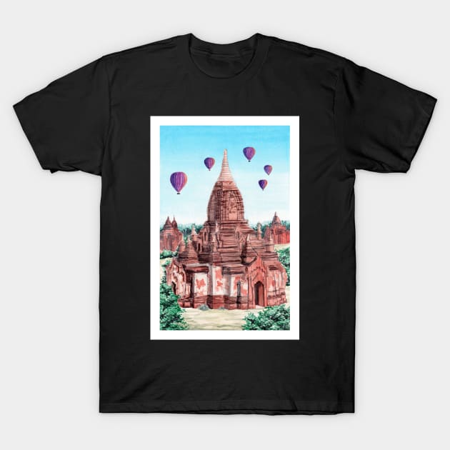 Bagan, Mynamar T-Shirt by NorrskenArt